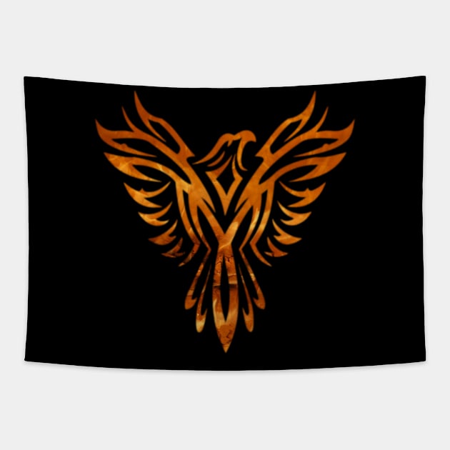 Red & Orange Flames Phoenix Mythical Bird Rising Born Again Tapestry by twizzler3b