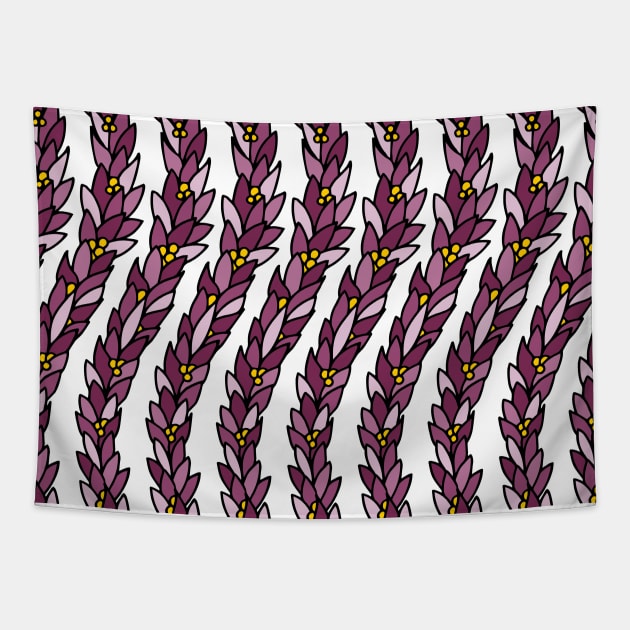 Purple Vines | Botanical Pattern Tapestry by HLeslie Design