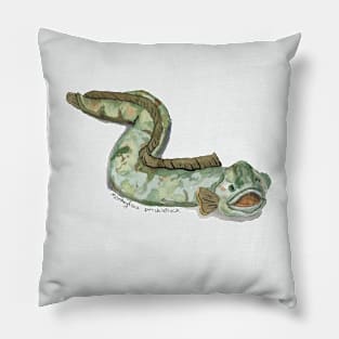 Monkeylip Prickleback Watercolor Painting | Eel Pillow