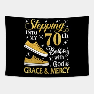 Stepping Into My 70th Birthday With God's Grace & Mercy Bday Tapestry