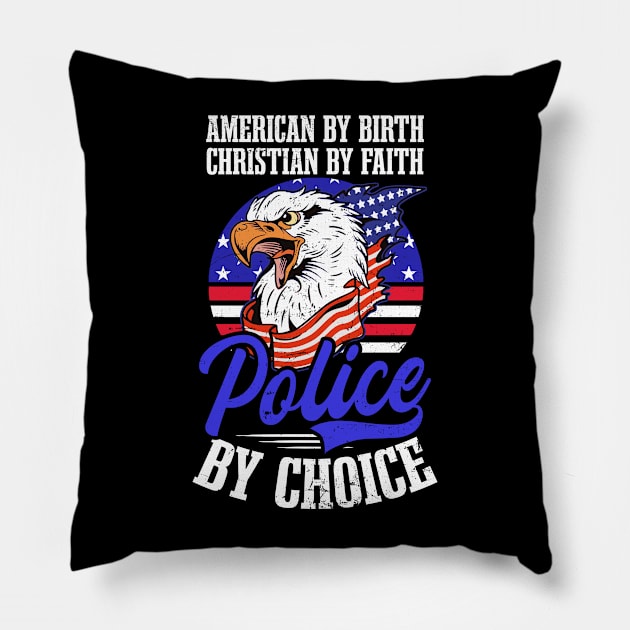 4th July Police Officer Shirt | American Christian Police Pillow by Gawkclothing