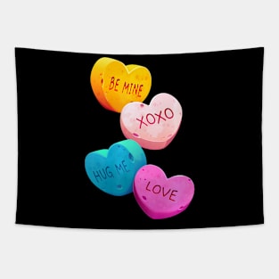 Adorable Candy Sweet Hearts Love Valentines Day XOXO Premium Tapestry