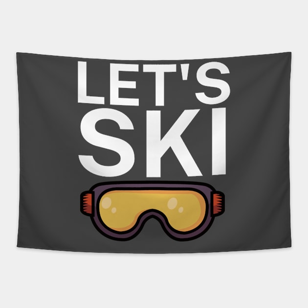 Lets ski Tapestry by maxcode