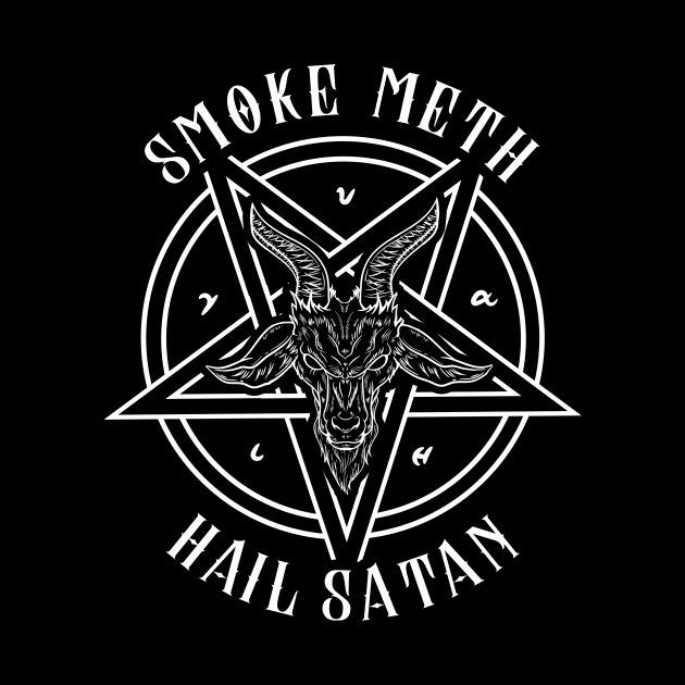 Smoke Meth Hail Satan I Satanic Goat I Baphomet Occult print by biNutz