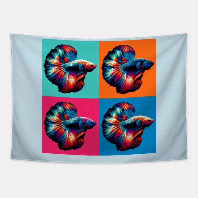 Butterfly Halfmoon Betta - Cool Tropical Fish Tapestry by PawPopArt