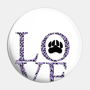 Dog Mom design in purple cheetah Pin