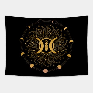 Triple Moon Goddess | Pagan Symbol Tapestry