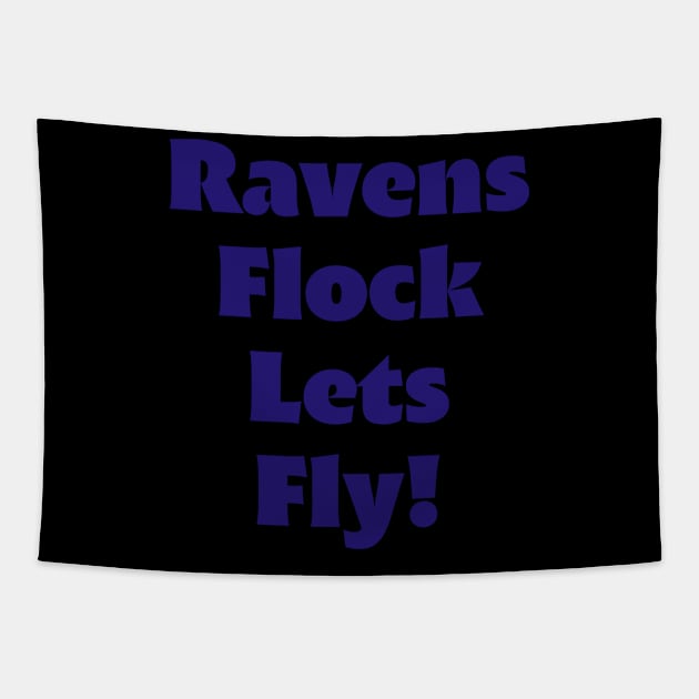 Ravens Flock Lets Fly Tapestry by SillyShirts