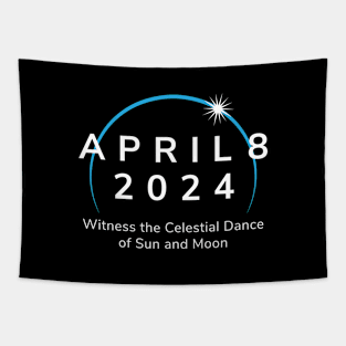 Celestial Dance: April 8, 2024 Solar Eclipse Commemoration Tapestry