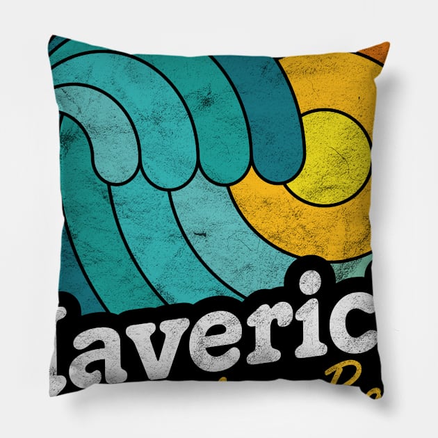 Mavericks Half Moon Bay California Surfing Surf Sunset Wave Pillow by MrTeee