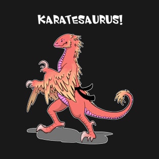 Karatesaurus in orange for dark backgrounds T-Shirt