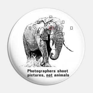 Anti-hunting Elephant Design for Photographers Pin