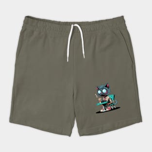 Coffee Loving Zombie Cat Shorts