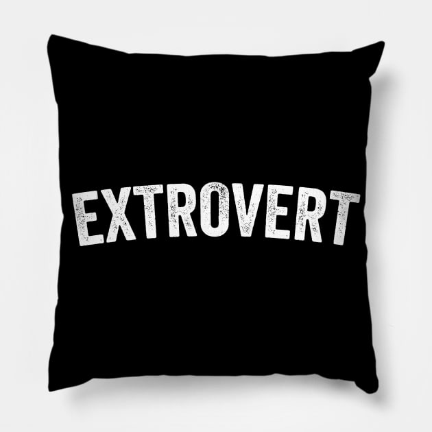 Extrovert - Distressed Typographic Gift Pillow by Elsie Bee Designs