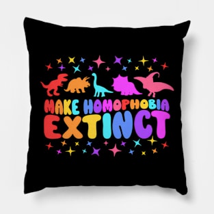 Make Homophobia Extinct LGBT Pride Month For Dinosaur Pillow