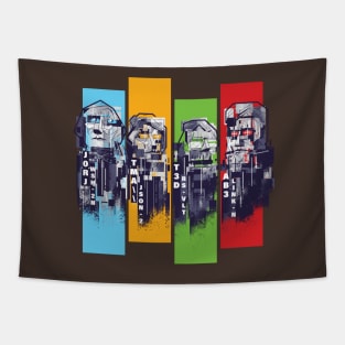 Glitch Mount Rushmore Tapestry