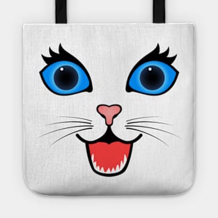 Happy Surprised Cat Face Tote