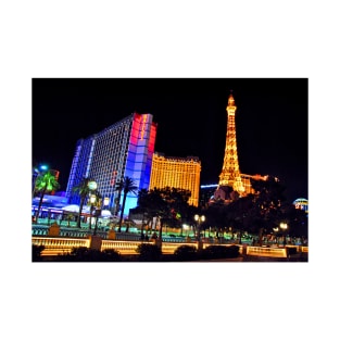 Eiffel Tower Paris and Ballys Hotel Las Vegas America T-Shirt