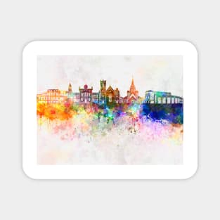 Brampton skyline in watercolor background Magnet