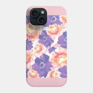 Rose and peony flowers Phone Case