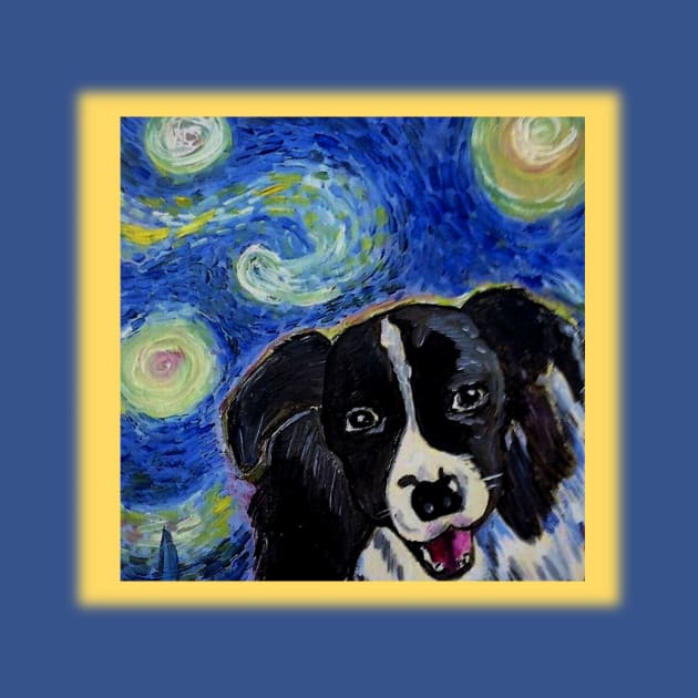 Border Collie Starry Night by dpenn