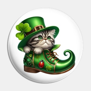 Exotic Shorthair Cat Shoes For Patricks Day Pin