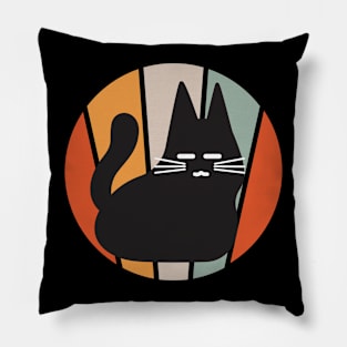 Vintage Cute Cat Silhouette Pillow