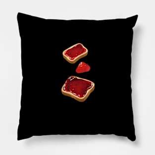 Strawberry Toast Bread Loaf Sandwich Vintage Retro Kawaii Yummy Pillow