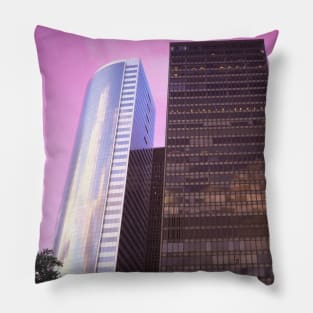 Battery Park Pink Sunset Manhattan NYC Pillow