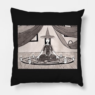 Witchy Magic Seance Inktober Painting Pillow