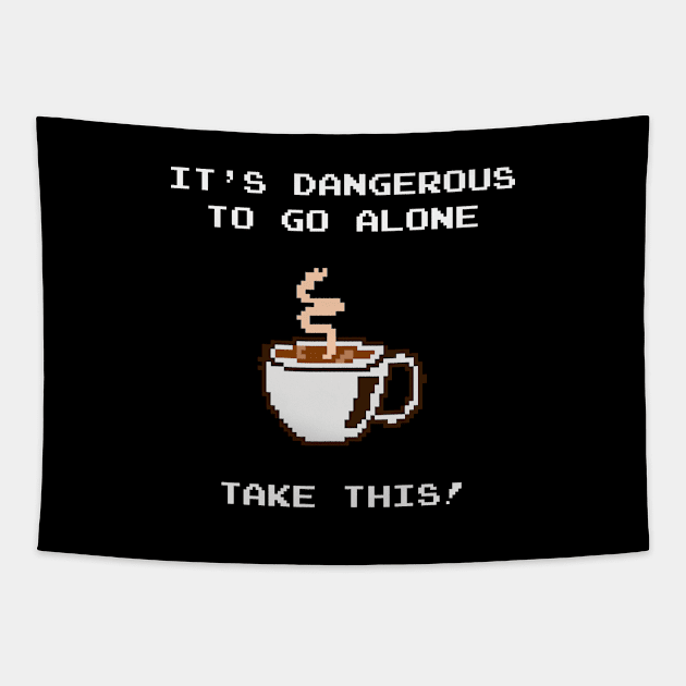 It's dangerous to go alone, take this coffee! Tapestry by gabyshiny