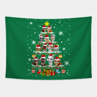 cat chritmas tree Tapestry