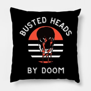 Busted Heads By Doom Pillow