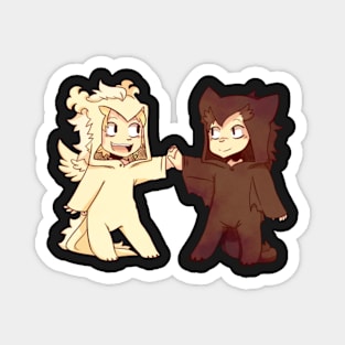 Sting and Rogue in dragon onesies sticker Magnet