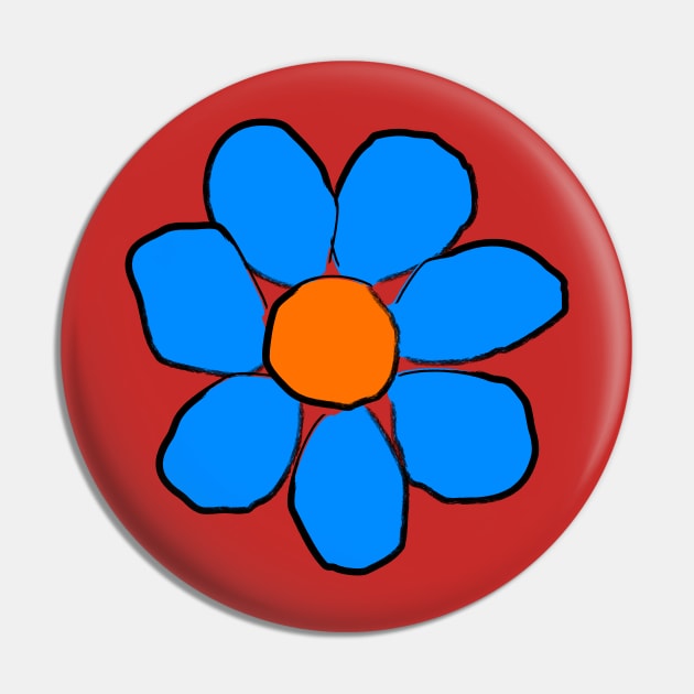 retro hippie blue flower Pin by pauloneill-art