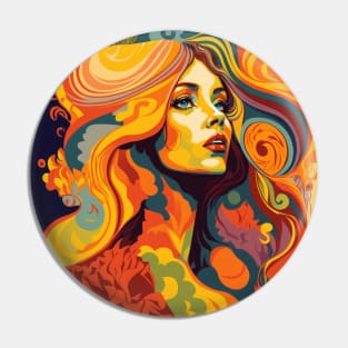 Psychedelic Girl Pin