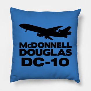 McDonnell Douglas DC-10 Silhouette Print (Black) Pillow