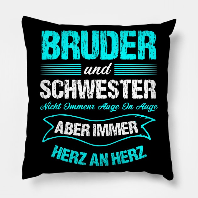 Bruder und Schwester Herz an Herz Pillow by HBfunshirts