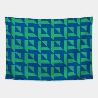 Squares pattern in green and blue Tapestry