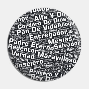 Names of Jesus Word Cloud Spanish Pin