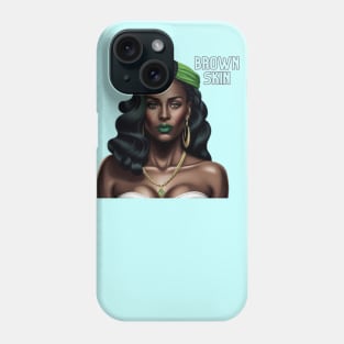 Brown Skin Green Head Band Beauty Phone Case