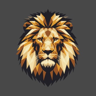 Lion Portrait Low Poly African Safari Big Five T-Shirt