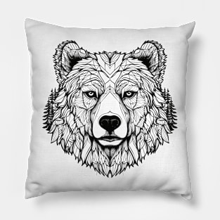 Grizzly Bear Animal Freedom World Wildlife Wonder Vector Graphic Pillow