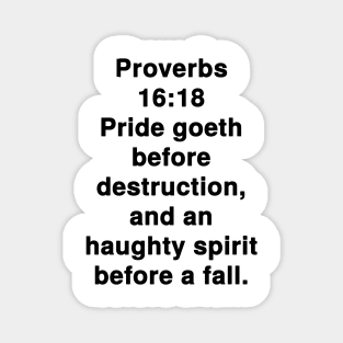 Proverbs 16:18  King James Version (KJV) Bible Verse Typography Magnet