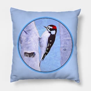Downy Woodpecker Pillow