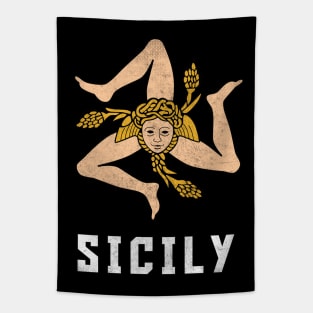 Sicily / Vintage Style Flag Design Tapestry