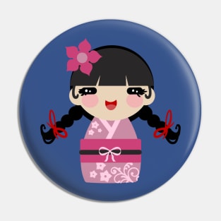 Pink Kokeshi Pin