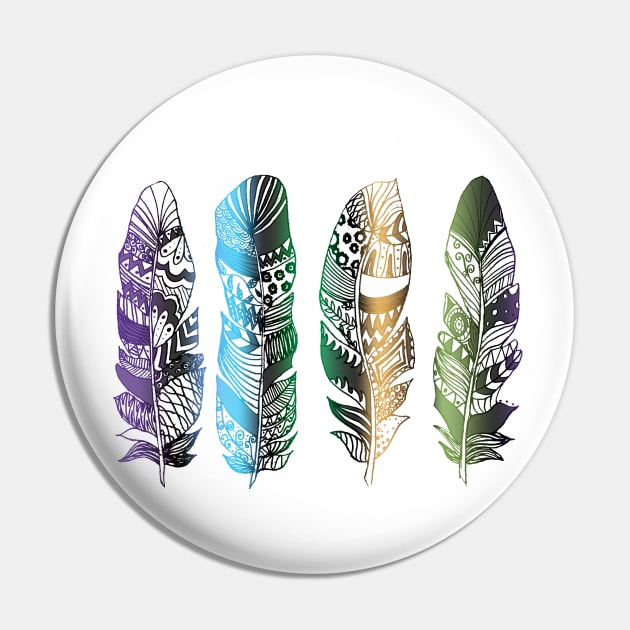 Never too many Feathers Pin by lannie