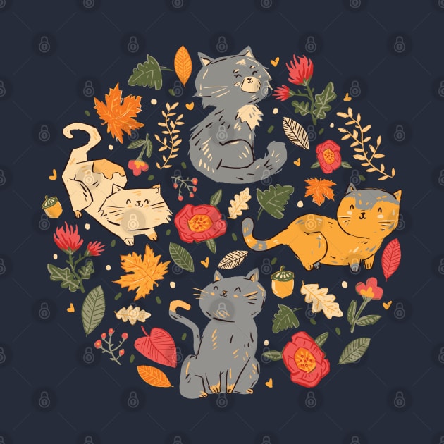 Autumn Cats by Norse Dog Studio