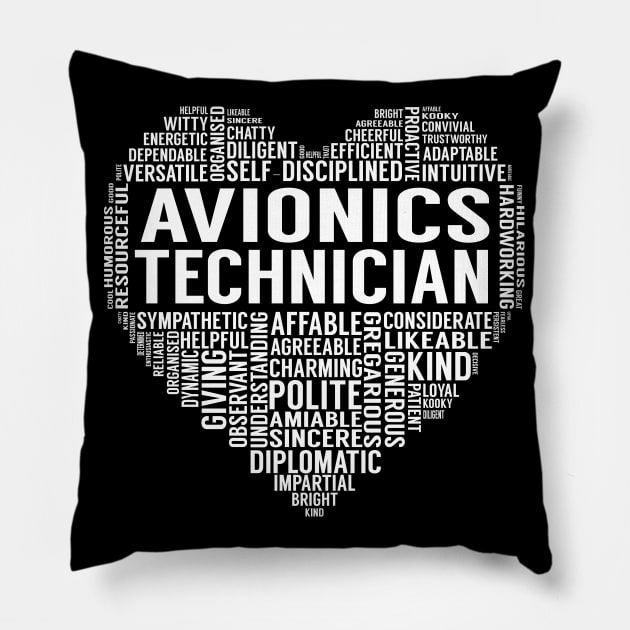 Avionics Technician Heart Pillow by LotusTee